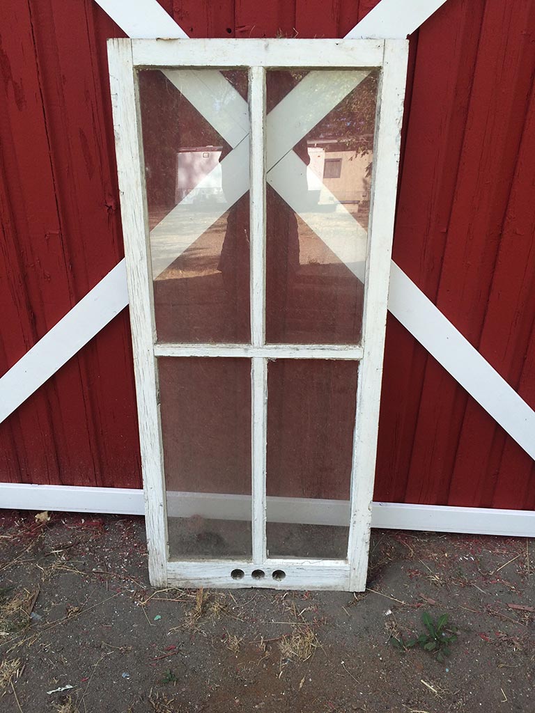 White rustic window